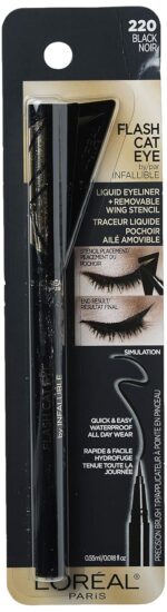 L'Oreal Paris Infallible Flash Cat Eye Waterproof Eyeliner, Black - Image 2