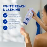 NIVEA White Peach & Jasmine Nourishing Body Wash, 20 Fl Oz - Image 3