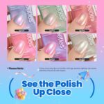 Beetles Mermaid Glow Nail Polish Set: 6 Shimmering Shades - Image 4