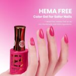 Beetles Raspberry Kiss HEMA-Free Hot Pink Gel Nail Polish 15ML - Image 2