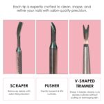 JAPONESQUE Dual-End Stainless Steel Cuticle Pusher and Trimmer Tool - Image 5