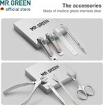 MR.GREEN Stainless Steel Manicure & Pedicure Set in Green Case - Image 4