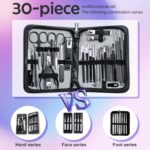 30-Piece Professional Manicure and Pedicure Kit for Men - Image 2