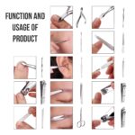 FAMILIFE 13-Piece Manicure Set with Brown Leather Case - Image 6