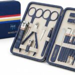 Nail Clippers Set - 19 Piece Manicure & Pedicure Kit, Stainless Steel Fingernail & Toenail Tools with Luxurious Travel Case for Men & Women