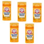 ARM & HAMMER ULTRA MAX Solid Antiperspirant Deodorant, Wide Stick, Unscented, 2.6 oz. (Pack of 5)