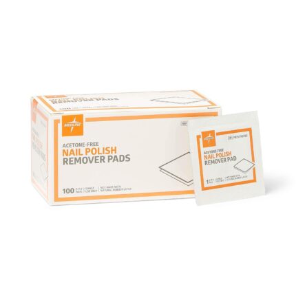 Medline Individual Nail Polish Remover Pads, Acetone Free, Perfect for Travel and Home Use, Case of 1000