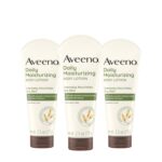 Aveeno Daily Moisturizing Body Lotion, Gentle Lotion Nourishes Dry Skin with Moisture, Sooth-ing Prebiotic Oat, Fragrance-Free, Non-Comedogenic, Travel-Size, 2.5 fl. oz, 3 Pack