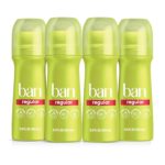 Ban Invisible Roll-on Antiperspirant Deodorant for Women and Men, 24-hour Underarm Odor & Sweat Protection, Regular Scent, 3.5 Oz, Pack of 4