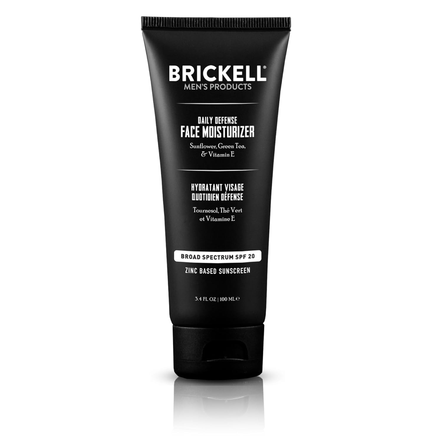Brickell Men's SPF 20 Moisturizer: Hydrates, Protects, Unscented. Brickell Men's Daily Defense SPF20 Face Moisturizer for Men, Moisturizing Mineral Sunscreen, Hydrates & Protects Skin Against Harmful UVA/B Rays, With Zinc, Green Tea, & Vitamin E, 3.4oz, Unscented