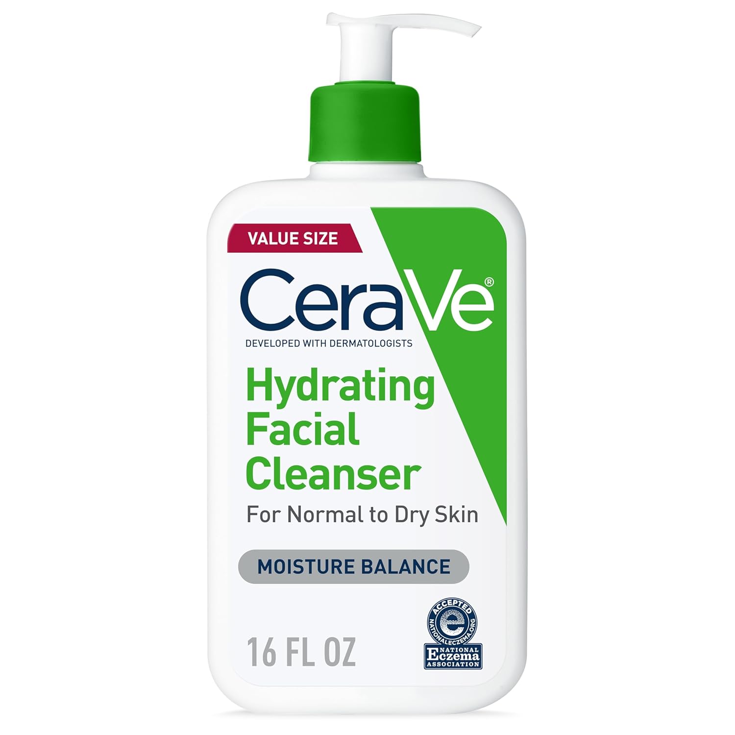 CeraVe Hydrating Cleanser for Dry Skin with Ceramides CeraVe Hydrating Facial Cleanser, Moisturizing Face Wash For Dry Skin, Hyaluronic Acid + Ceramides + Glycerin, Hydrating Cleanser For Normal To Dry Skin, National Eczema Association Certified, 16 Oz