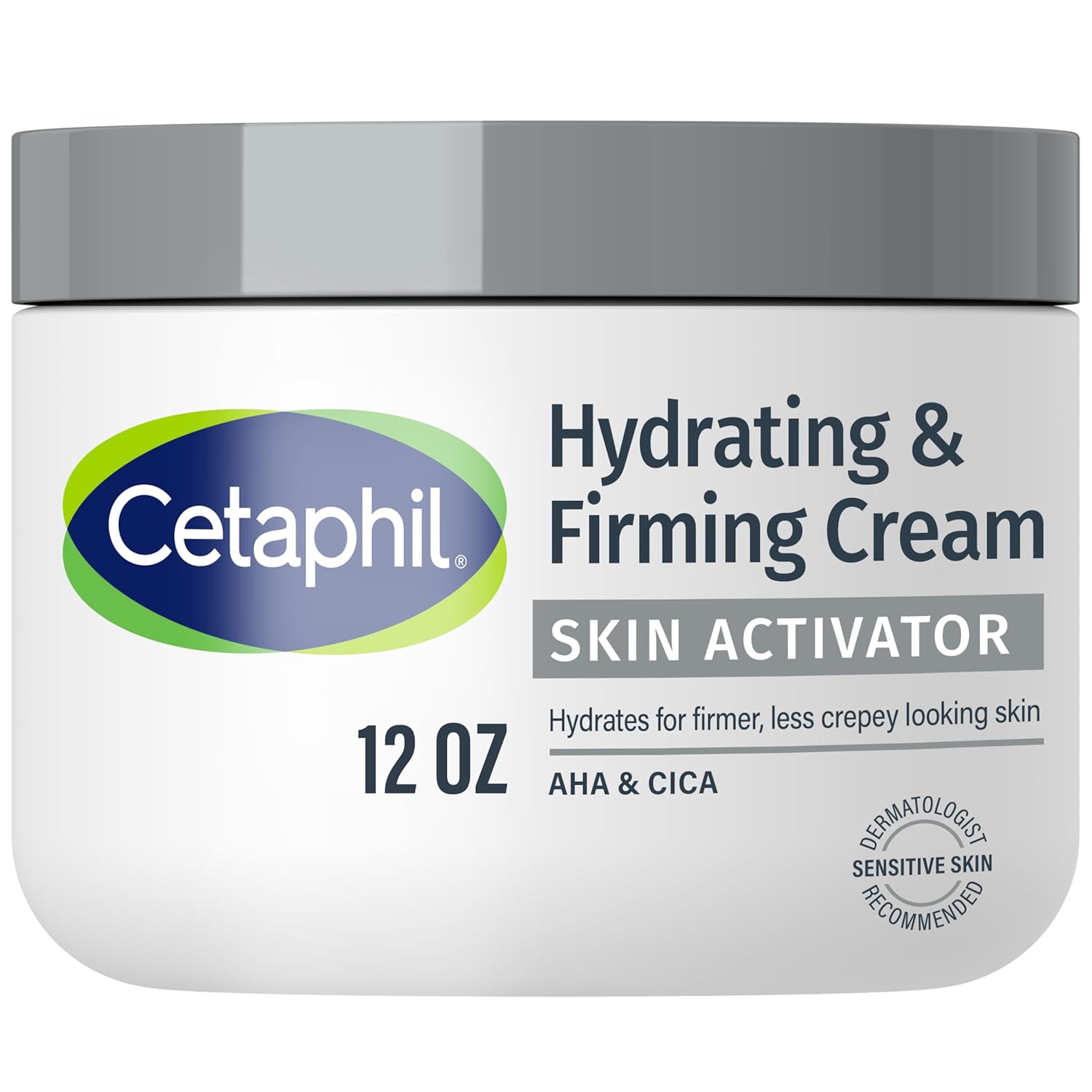 Cetaphil Hydrating & Firming Cream: AHA and CICA Formula 12oz Cetaphil Skin Activator Hydrating & Firming Body Cream 12oz, Mandelic Acid (AHA) and Centella Asiatica (CICA) Cream, Hydrates and Firms Aging Skin, Anti-Aging Skincare, 12 oz