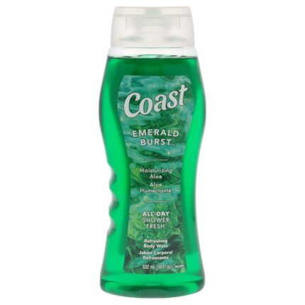 Coast Emerald Burst Body Wash - Hydrating - Gentle Cleansing for Dry Skin with Moisturizing Aloe Formula - Fresh Scent - 18 oz
