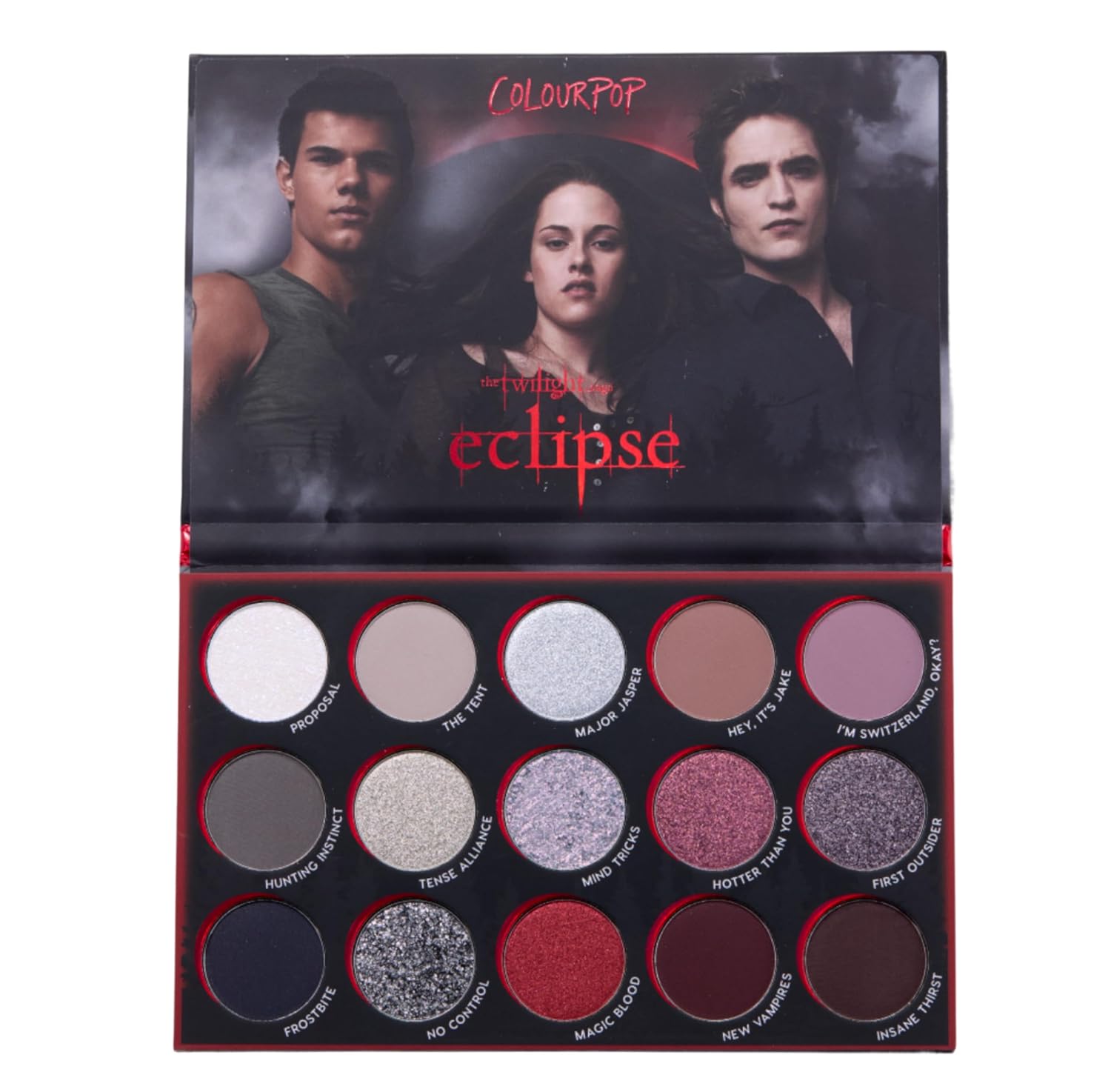 ColourPop x Twilight Saga Eclipse: Limited Edition 15-Shade Palette ColourPop x The Twilight Saga Eclipse Eyeshadow Palette - Limited Edition 15-Shade Matte, Metallic & Glitter Eyeshadow Palette - High-Pigment Eye Makeup with a Long-Wearing Formula (0.63 oz)
