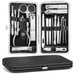 Manicure Pedicure Kit, Nail Clipper Tools Set Exra Thick Personal Care Women’s Grooming Kit Christmas Gifts for Men Husband Boyfriend Parent Nail Care Tools with Travel Case pack of 19 | Nail Clipper Tools Set, Extra Thick Personal Care, Women's Grooming Kit, Travel Case Included