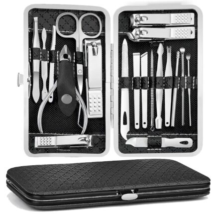 Manicure Pedicure Kit, Nail Clipper Tools Set Exra Thick Personal Care Women’s Grooming Kit Christmas Gifts for Men Husband Boyfriend Parent Nail Care Tools with Travel Case pack of 19 | Nail Clipper Tools Set, Extra Thick Personal Care, Women's Grooming Kit, Travel Case Included