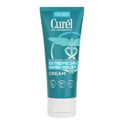 Curel Hand Cream for Dry to Extremely Dry Hands and Skin, 3 Fl Oz | Extreme Relief Hand Lotion, Long-Lasting Moisturizer, Skin Care Essential, Fragrance-Free, Travel Size