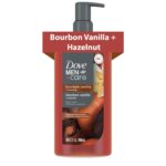 DOVE MEN Bourbon Vanilla + Hazelnut Moisturizing Body Wash | #1 Dermatologist Body Wash for Men, Sulfate Free, Paraben Free, & Dye Free | 26oz