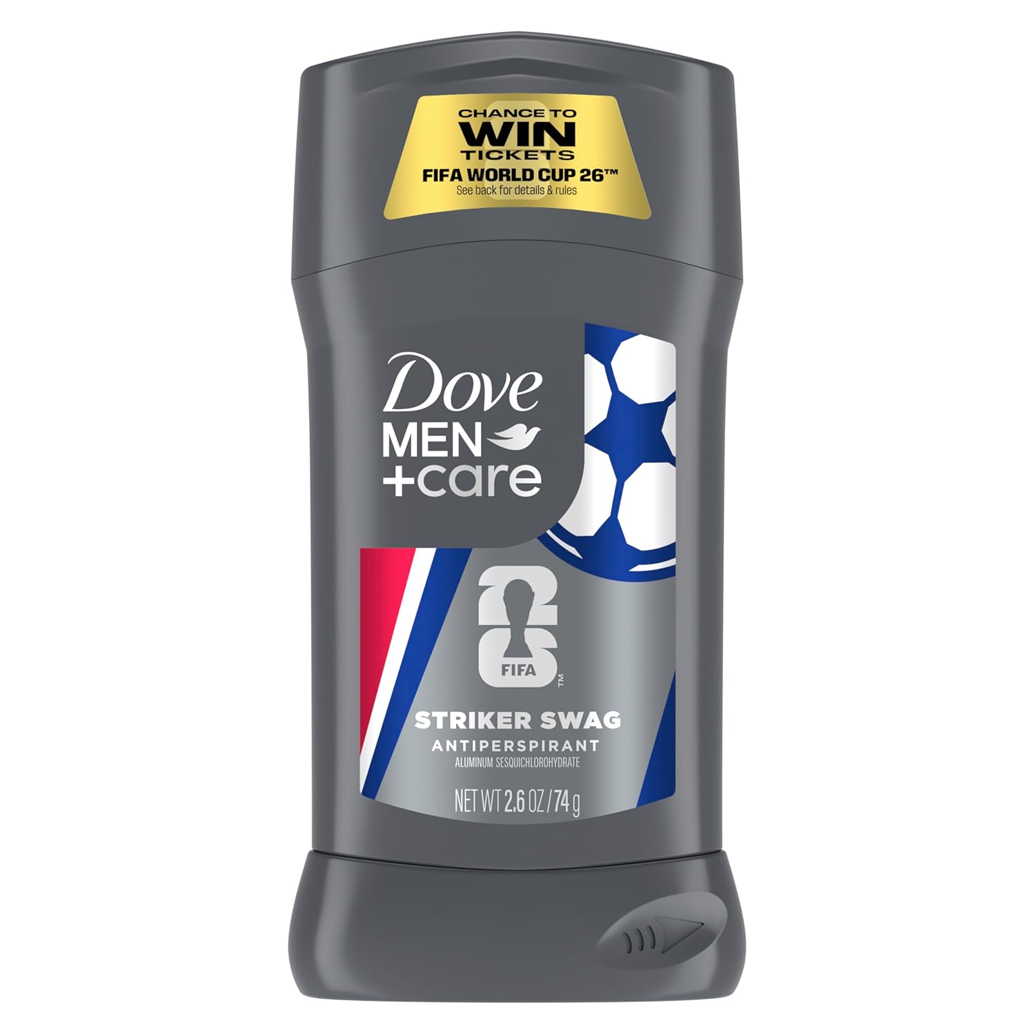DOVE MEN + CARE FIFA 2026 Antiperspirant Stick: 72H Protection DOVE MEN + CARE Striker Swag Antiperspirant Stick – FIFA World Cup 2026 Edition, 72H Odor‑Neutralizing Protection, Skin‑Caring Formula | 2.6 oz