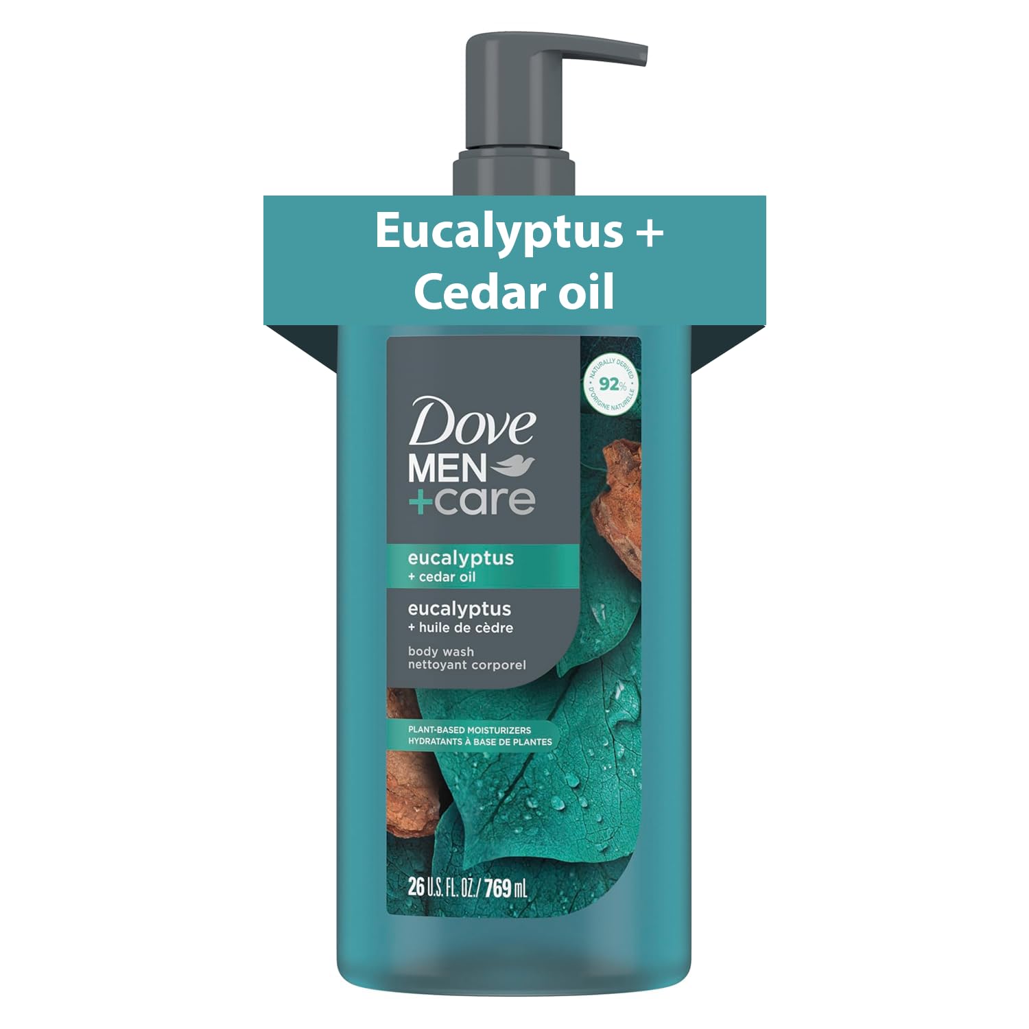 DOVE MEN Eucalyptus Cedar Oil Body Wash – Top Dermatologist DOVE MEN Eucalyptus + Cedar Oil Moisturizing Body Wash | #1 Dermatologist Body Wash for Men, Sulfate Free, Paraben Free, & Dye Free | 26oz