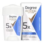 Degree Clinical Strength Antiperspirant Deodorant Shower Clean Soft Solid 96-Hour Sweat and Odor Protection 5x Types of Sweat 1.6 oz