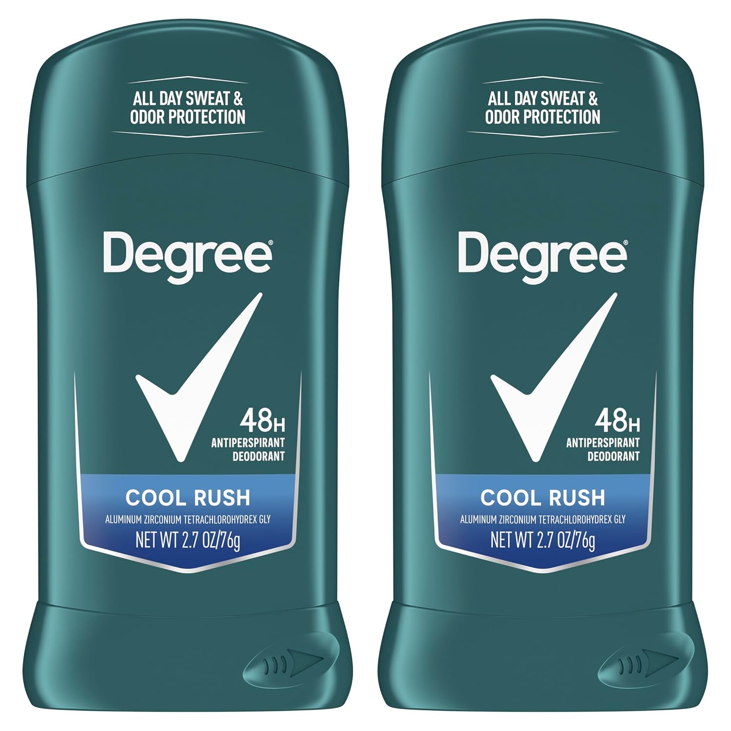 Degree Men Cool Rush Antiperspirant Twin Pack – 48-Hour Protection Degree Men Original Antiperspirant Deodorant Cool Rush Twin Pack 48-Hour Sweat & Odor Protection Antiperspirant For Men 2.7 oz