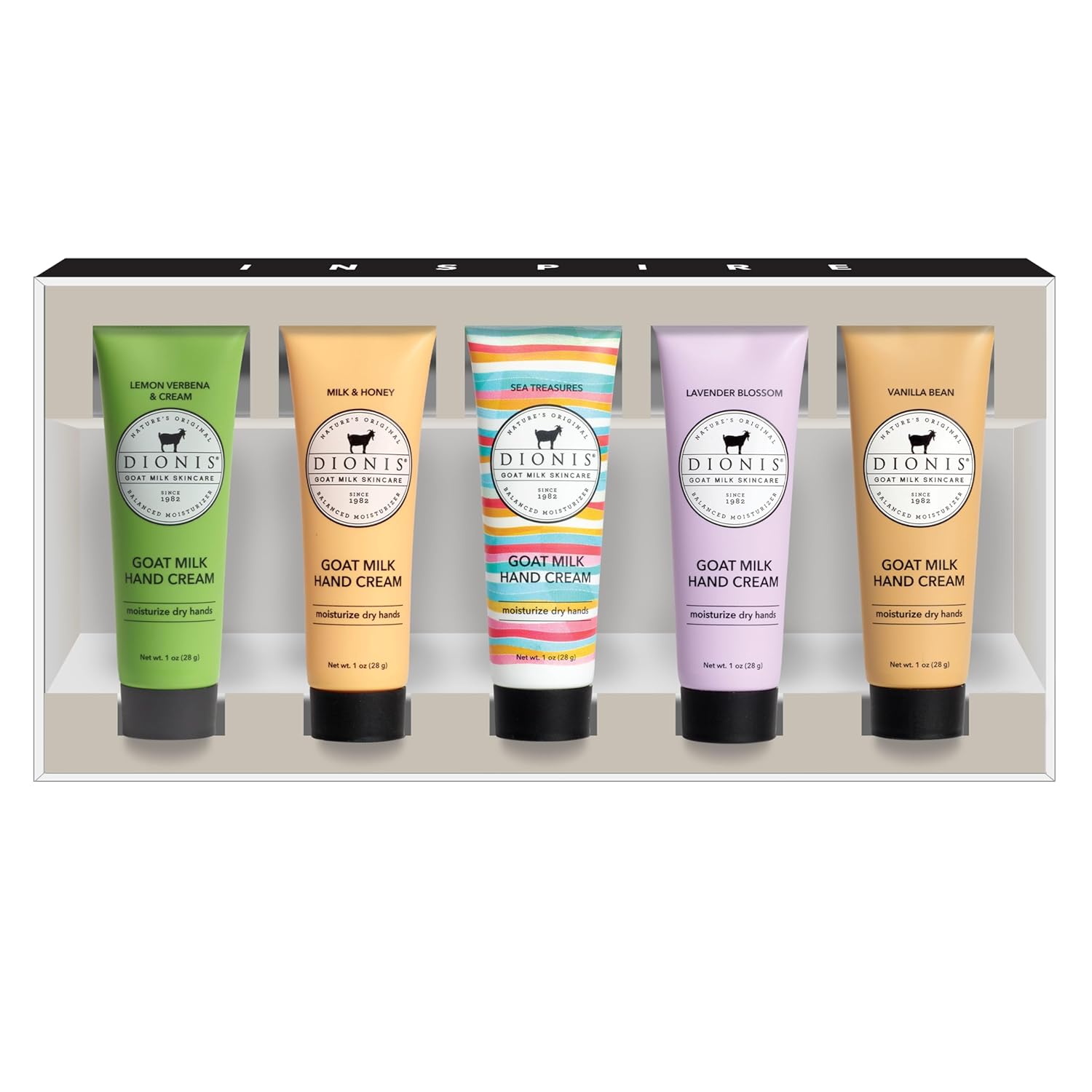 Dionis Goat Milk Hand Cream Gift Set – 5 Assorted Dionis Goat Milk Hand Cream – Moisturizing Lotion for Dry Skin, Gift Set – Assorted Fragrance 1 oz (Pack of 5)
