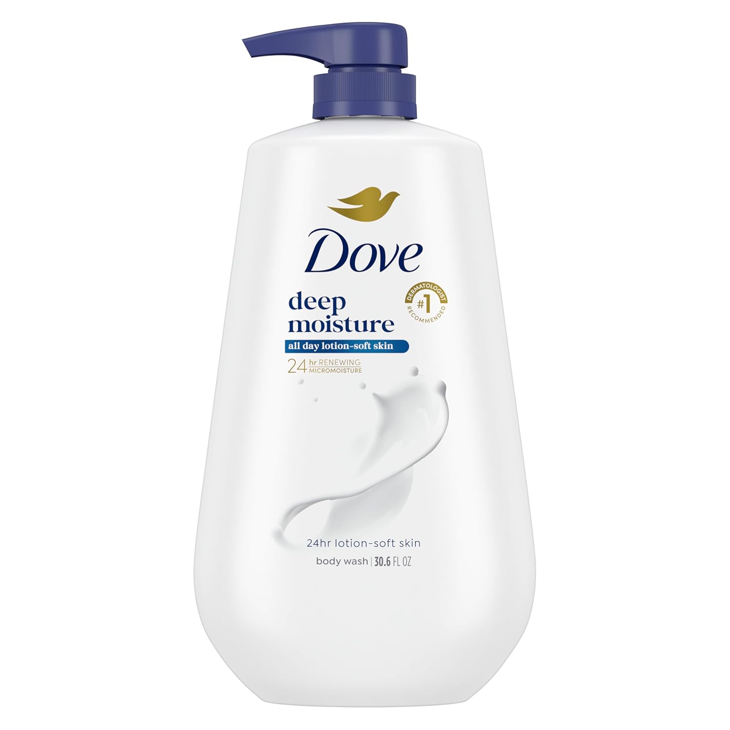 Dove Deep Moisture Body Wash: Sulfate-Free, 24-Hour Hydration Dove Body Wash Deep Moisture for 24hr Lotion-Soft Skin Moisture Moisturizing Skin Cleanser with No Sulfates No Parabens 30.6 oz