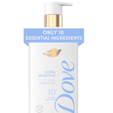 Dove Ultra Sensitive Serum Body Wash Fragrance Free, 18.5 oz I Fragrance-free serum body wash with only 10 essential ingredients for sensitive skin