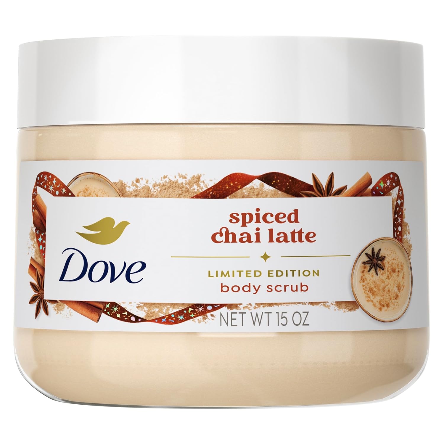 Dove Holiday Spicy Chia Latte Body Scrub for Nourishment Dove Limited Edition Holiday Treats Body Scrub Spicy Chia Latte for Deep Nourishment 15 oz