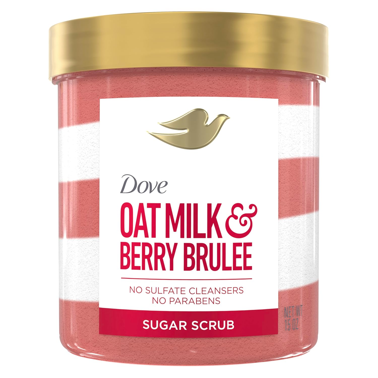 Dove Sugar Body Scrub: Oat Milk & Berry Brulee 15 Dove Sugar Body Scrub Oat Milk & Berry Brulee For Women For Exfoliated & Hydrated skin 15 oz