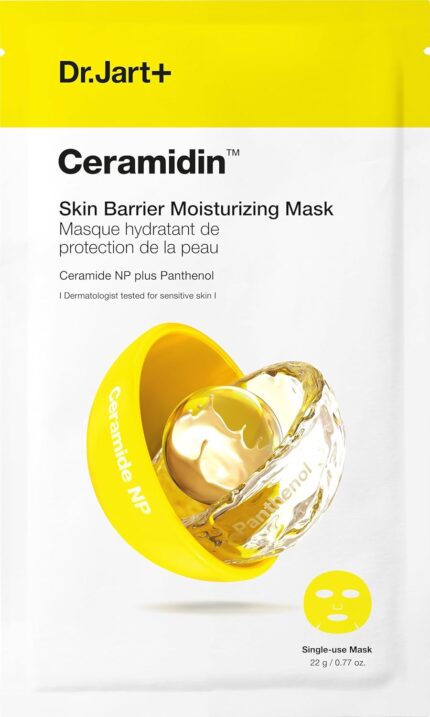 Dr.Jart+ Ceramidin Skin Barrier Moisturizing Korean Face Mask Ceramide NP and Panthenol | Sheet Mask | Beauty Gifts for Women | Korean Skin Care