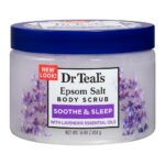 Dr Teal's Pure Epsom Salt Body Scrub, Soothe & Sleep with Lavender Essential Oils, 16 oz