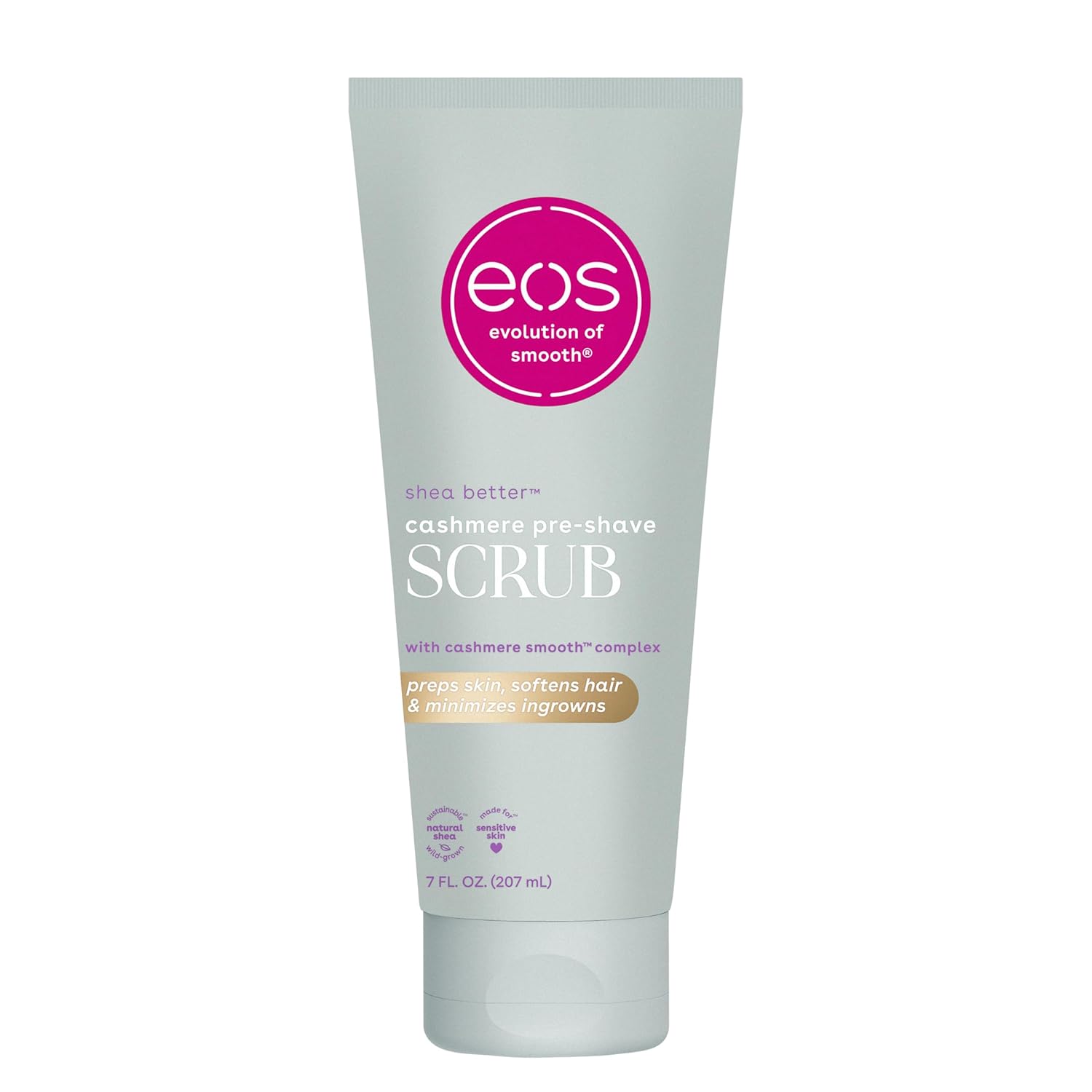 EOS Vanilla Cashmere Pre-Shave Exfoliating Body Scrub, 7 fl oz eos Cashmere Skin Collection Pre-Shave Scrub - Vanilla Cashmere, Exfoliating Body Scrub, Hydrating, Shea Sugar, 7 fl oz