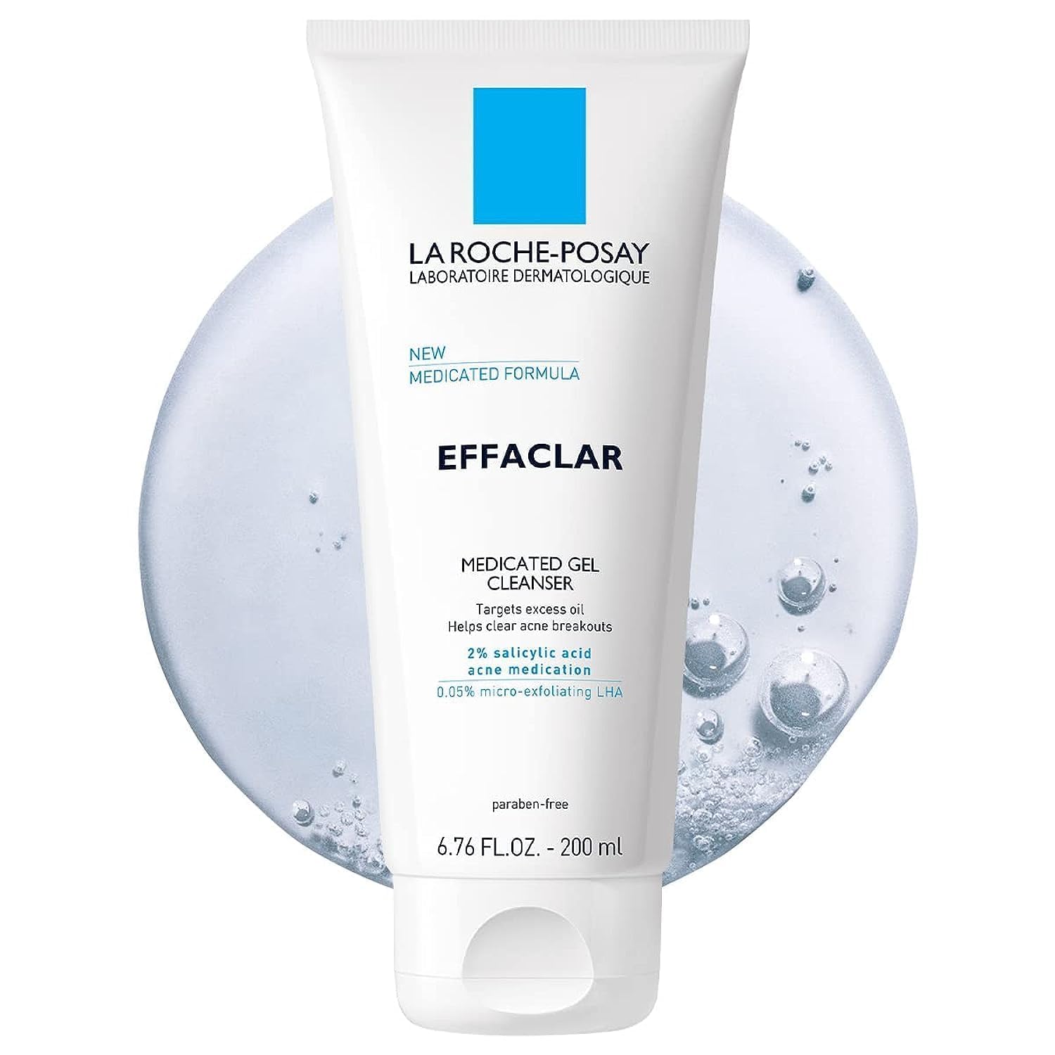 Effaclar Gel Cleanser: Clears Acne, Controls Oil, Foaming Formula La Roche-Posay Effaclar Medicated Gel Cleanser, 2% Salicylic Acid Cleanser + LHA + Glycerin, Foaming Acne Face Wash, Helps Clear & Prevent Acne Breakouts, Oil Free, Targets Excess Oil