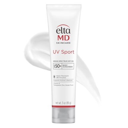 EltaMD UV Sport Sunscreen Lotion SPF 50 - Face and Body Sunscreen SPF 50, Water & Sweat Resistant, Zinc Oxide Formula for Active Lifestyles