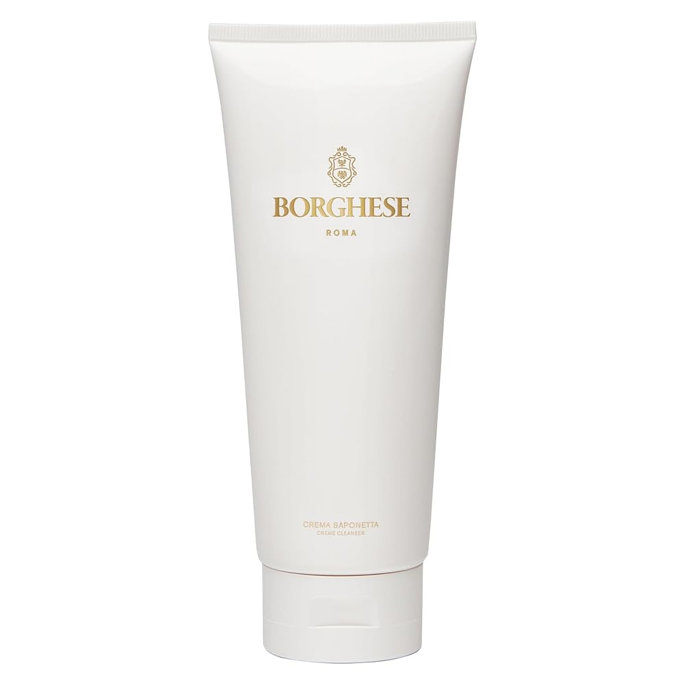 Gentle Face Cleanser for Pores with Sea Salt & Hyaluronic Borghese Crema Saponetta Creme Cleanser - Gentle Face Cleanser for Enlarged Pores, Tone & Texture with Sea Salt & Hyaluronic Acid, For All Skin Types