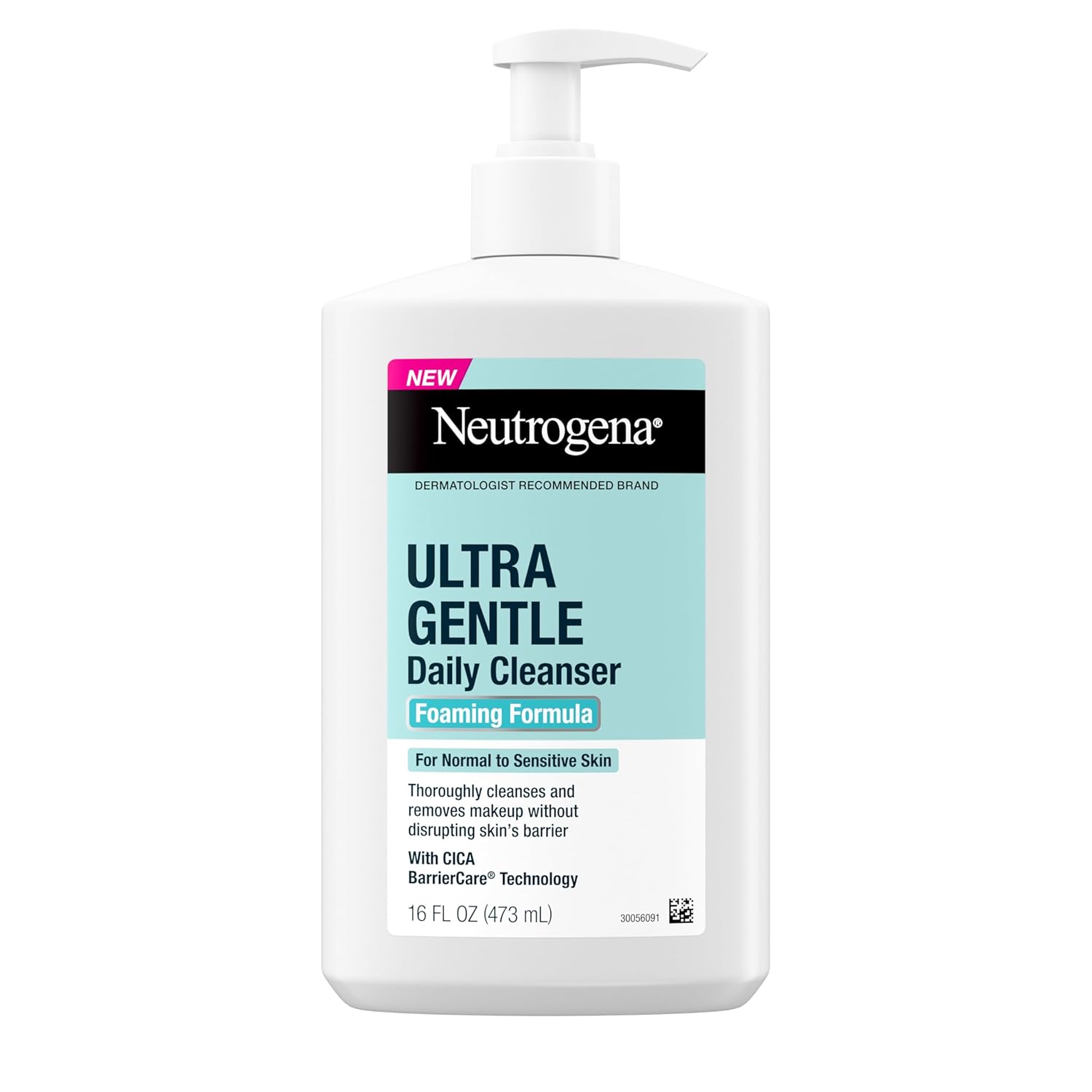 Gentle, Fragrance-Free Foaming Cleanser for Sensitive Skin Neutrogena Ultra Gentle Foaming Facial Cleanser, Fragrance Free Hydrating Face Wash for Sensitive Skin, Daily Non Over Drying Makeup Remover, Hypoallergenic, Soap & Dye Free, Non-Comedogenic, 16 Fl Oz
