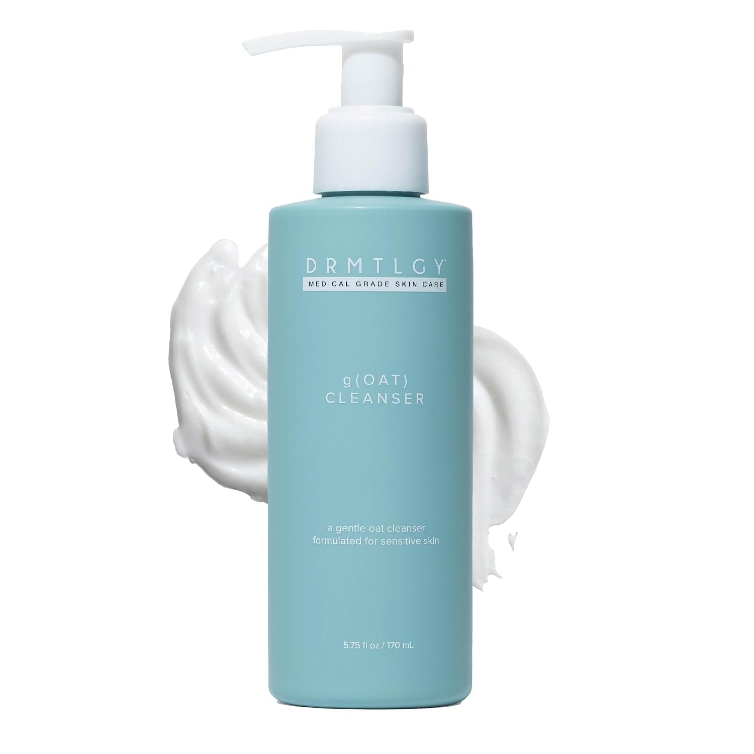 Gentle Hydrating Cleanser for Sensitive Skin, Fragrance-Free. DRMTLGY gOAT Cleanser - Lightweight, Moisturizing Face Wash For Sensitive Skin, Oat + Hyaluronic Acid + Aloe Extract, Hydrating Gentle Facial Cleansing Milk For All SkinTypes, Fragrance Free, 5.75 oz