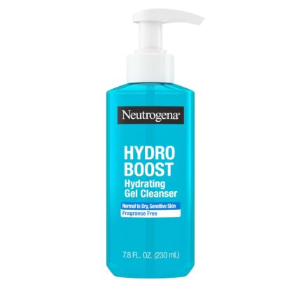 Neutrogena Hydro Boost Hydrating Gel Cleanser, Daily Face Wash for Sensitive Skin, Gentle Foaming Facial Cleanser, Noncomedogenic, Alcohol- and Fragrance-Free Hyaluronic Acid, 7.8 fl oz