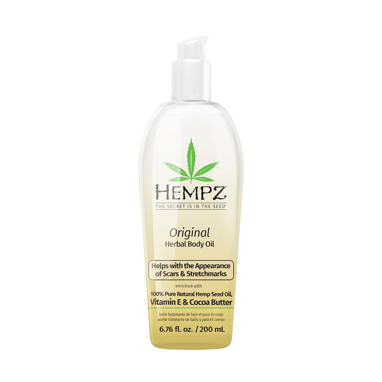 Hempz Floral Banana Body Oil for Scars and Dry Skin Hempz Original Floral Banana Hydrating Body Oil for Scars & Stretchmarks - Moisturizing Vitamin Rich Hempseed Formula for Restoring Damaged or Extremely Dry Skin, for Men or Women, 6.76 Oz