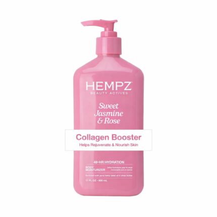 Hempz Sweet Jasmine & Rose Herbal Body Moisturizer for Women, 17 Fl. oz. - Moisturizing Lotion with 100% Pure Hemp Seed Oil, Collagen, Shea Butter - Hydrating Vegan Lotion for Dry Skin