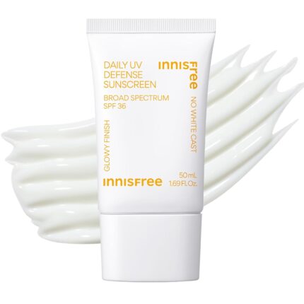 innisfree Daily UV Defense SPF 50+ PA++++ Korean Face & Body Sunscreen, Broad Spectrum, Invisible Finish, No White Cast, Lightweight, Hydrating