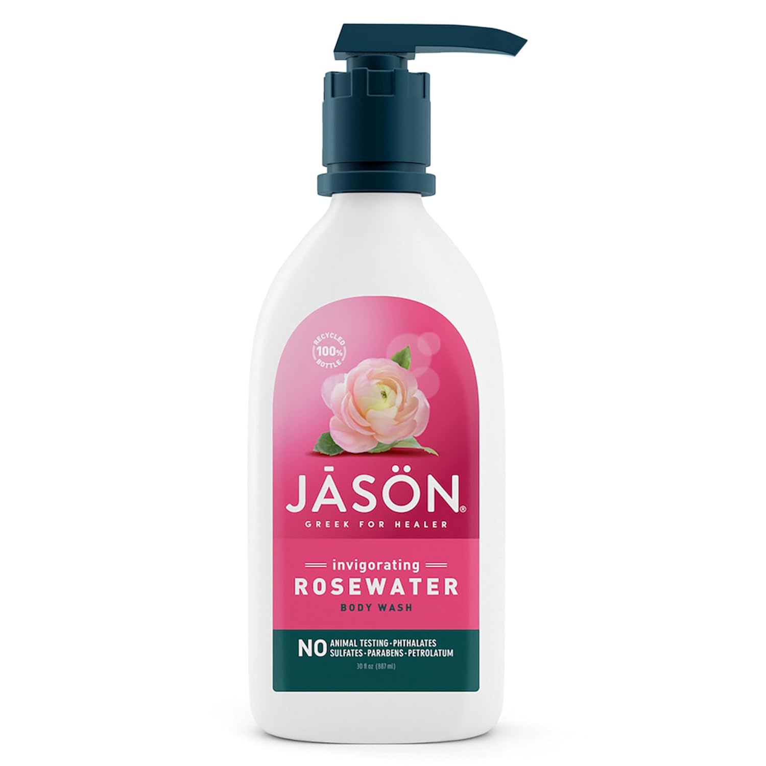 JASON Rosewater Body Wash for Refreshing Clean, 30 oz. JASON Rosewater Invigorating Body Wash Women/Men, For a Gentle & Clean Feel, 30 Fluid Ounces