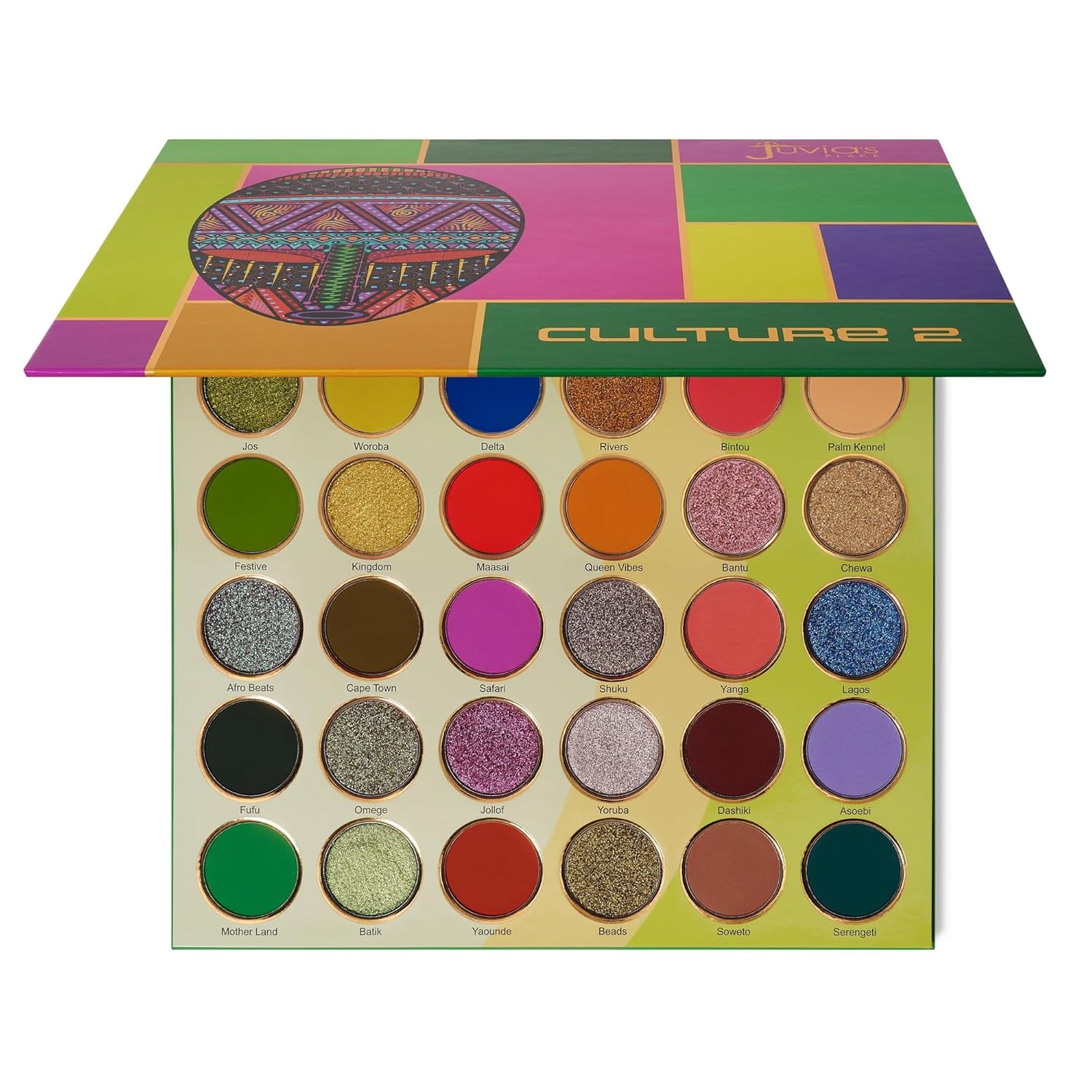 Juvia's Place Culture 2 Palette: 30 Vibrant, Long-Lasting Shades Juvia's Place Culture 2 - Eye Shadow Palette 30 Colors, Long Lasting High Pigment Rich Glitter Natural Smoky Tones Matte Brown Neutral & Shimmering Metallic Makeup Non Fading Beauty Rich Glam