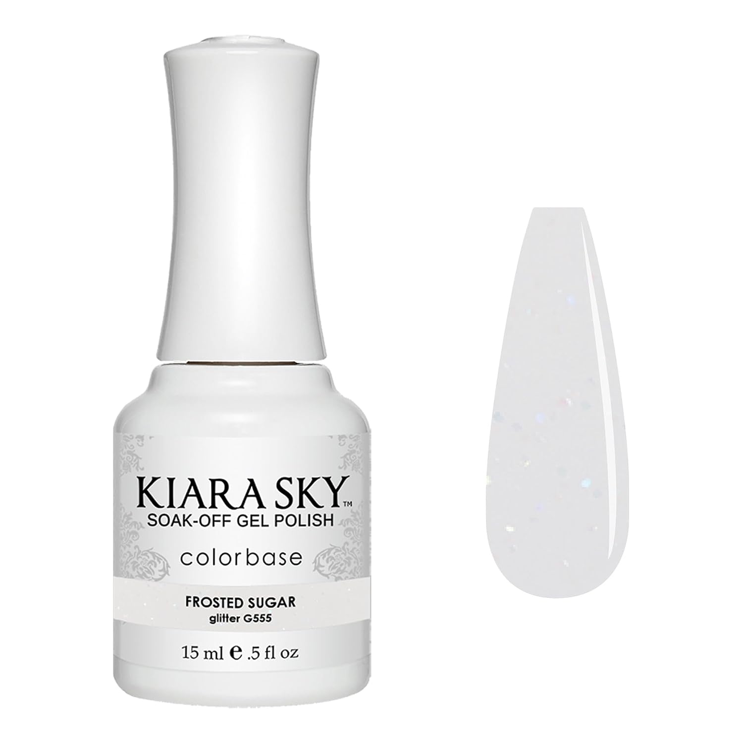 Kiara Sky Frosted Sugar Gel Nail Polish, 0.5 fl oz Kiara Sky Soak Off Gel Nail Polish 0.5 fl oz, FROSTED SUGAR (G555)