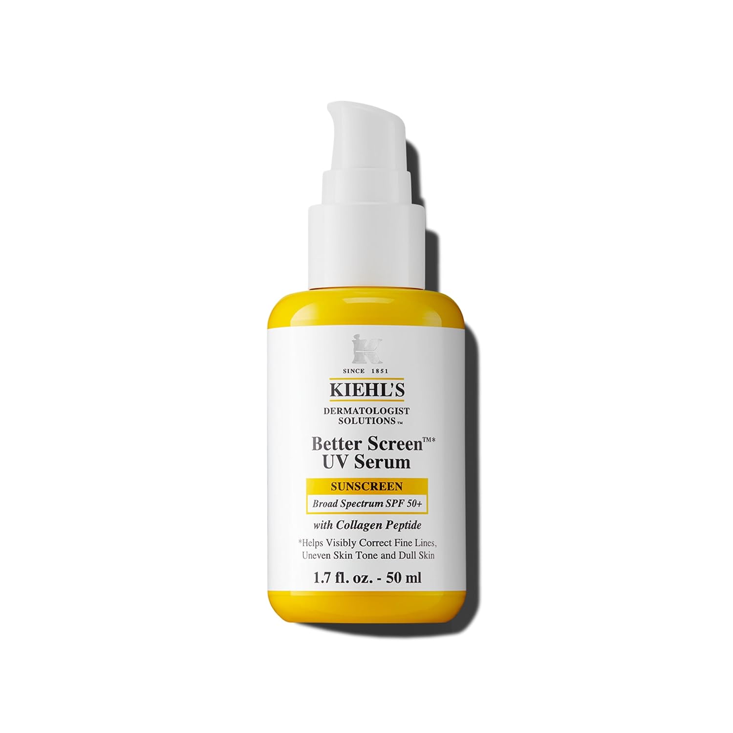 Kiehl's Invisible SPF 50+ Serum: Shields Skin, Boosts Radiance Kiehl's Better Screen UV Serum SPF 50+, Invisible Facial Sunscreen with Collagen Peptide, UV Filters to Shield UVA & UVB, Helps Correct Visible Signs of Aging, Boosts Skin Radiance