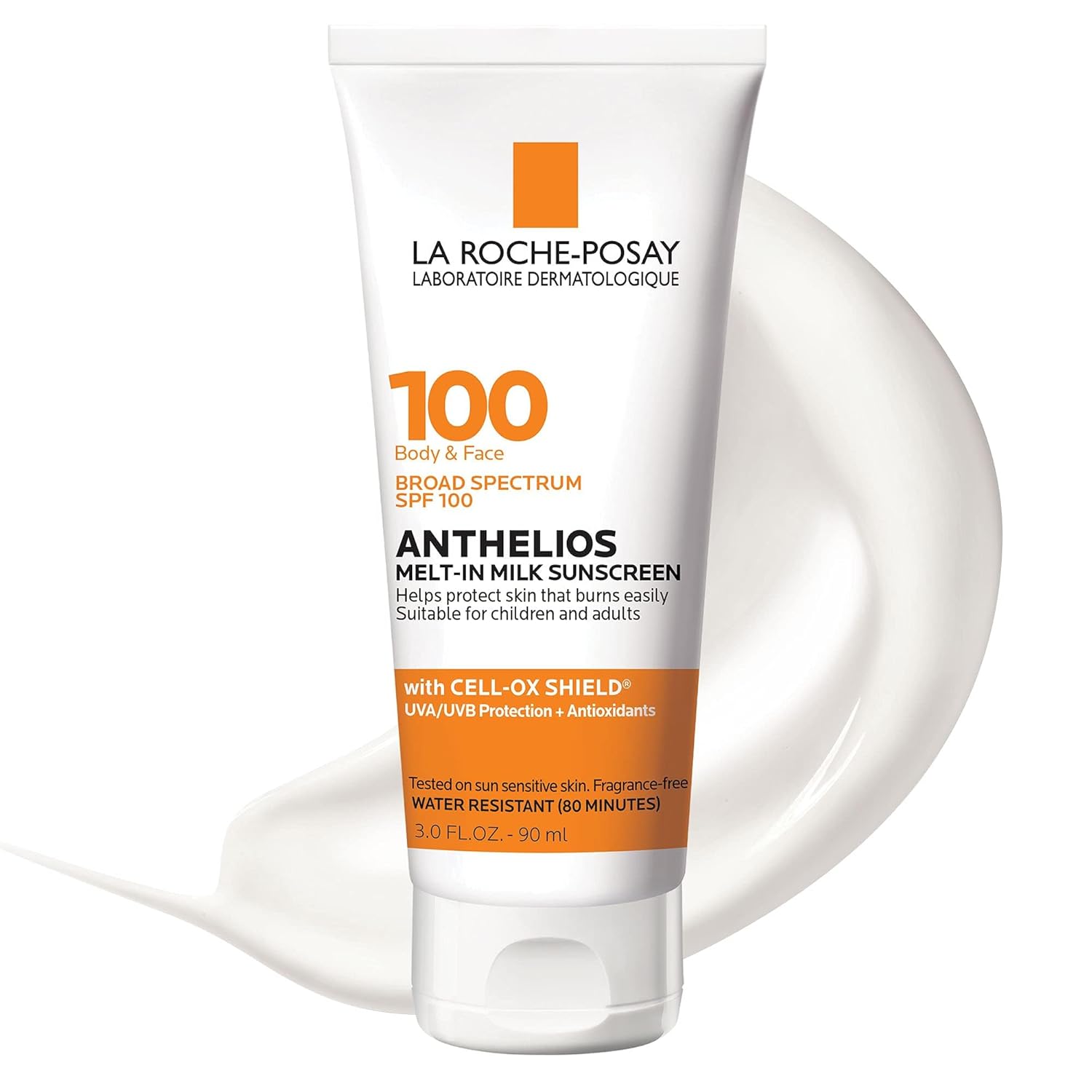 La Roche-Posay Sunscreen SPF 100: Oil-Free, Antioxidant Protection. La Roche-Posay Anthelios Melt-In Milk Sunscreen SPF 100, Sunscreen For Body & Face, Broad Spectrum SPF + Antioxidants, Oil Free, For Sun Sensitive Skin, Oxybenzone Free