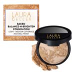 LAURA GELLER NEW YORK Award-Winning Baked Balance-n-Brighten Color Correcting Powder Foundation – Handmade in Italy – Buildable Coverage, Matte Finish – For Mature & Sensitive Skin – 04 Medium