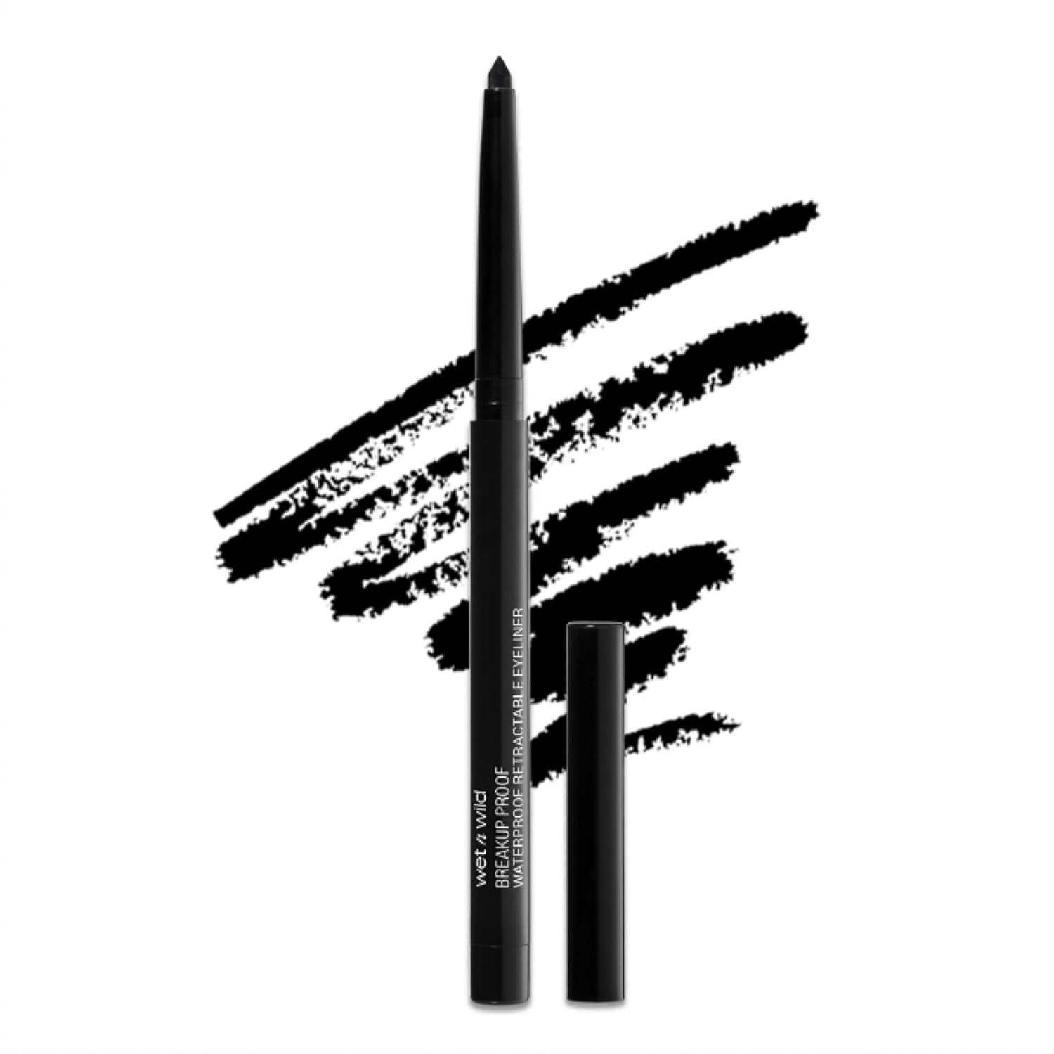 Long-Lasting Charcoal Gel Eyeliner - Waterproof & Vegan wet n wild Mega Last Breakup Proof Waterproof Retractable Gel Eyeliner - Ultra Pigmented 16-Hour Long Wear, Smudge Proof Satin Finish Formula, Cruelty-Free & Vegan - Charcoal